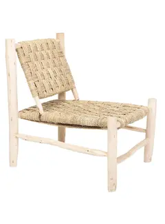 HYDILE Fauteuil Rectangulaire - H.77cm - Bois - Naturel