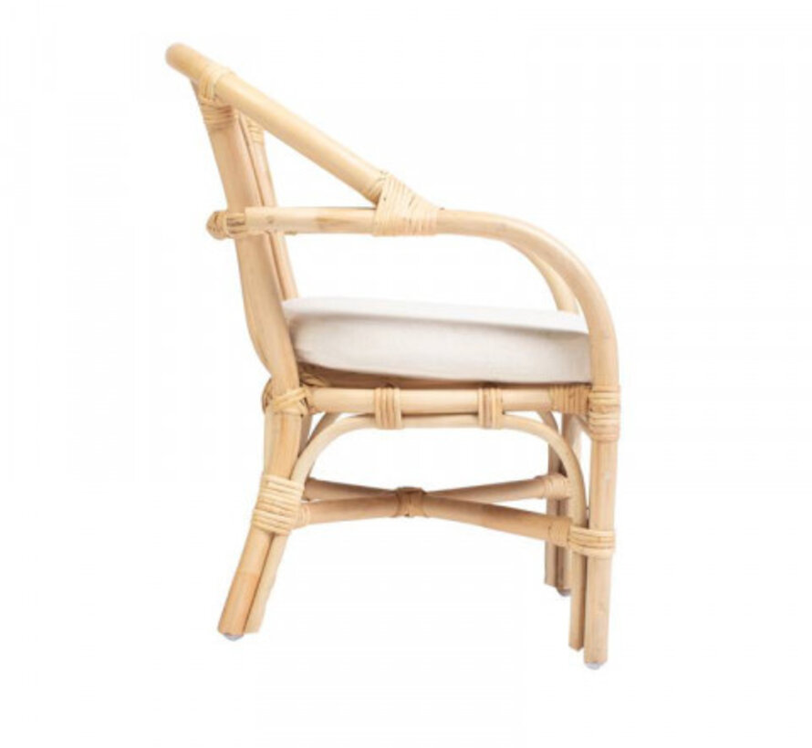 Kinderfauteuil met Kussen - H.54cm - Naturel