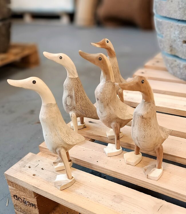Handgemaakte Eendenbeeldjes - Decoratie - Bamboe