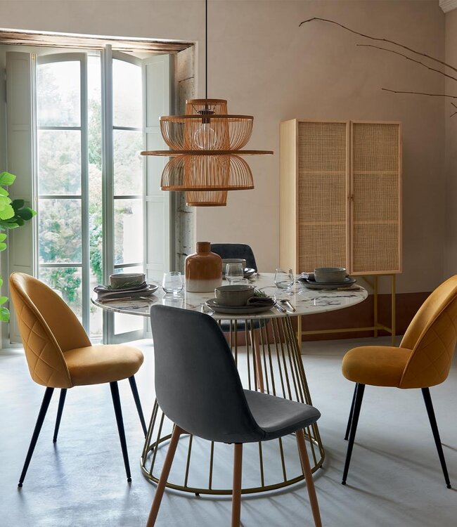 Round Dining Table - Ø 120cm - White with Gold