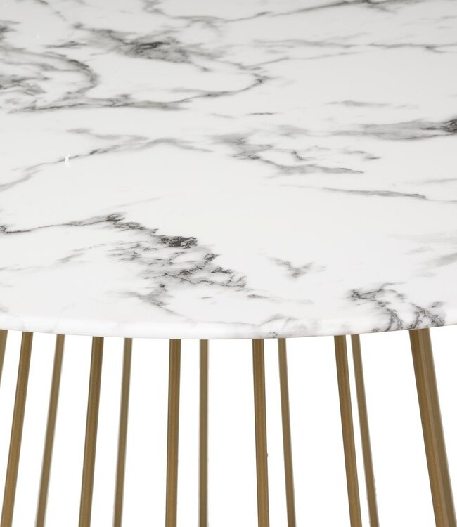 Round Dining Table - Ø 120cm - White with Gold