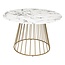 Ronde Eettafel - Ø 120cm - Wit met Goud