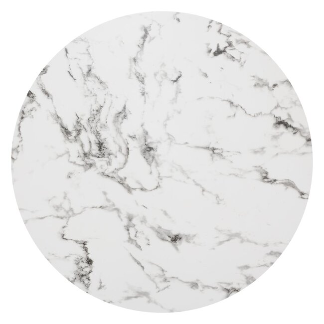 Ronde Eettafel - Ø 120cm - Wit met Goud