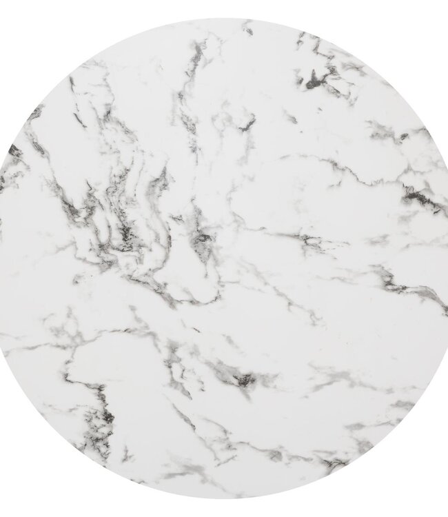 Ronde Eettafel - Ø 120cm - Wit met Goud