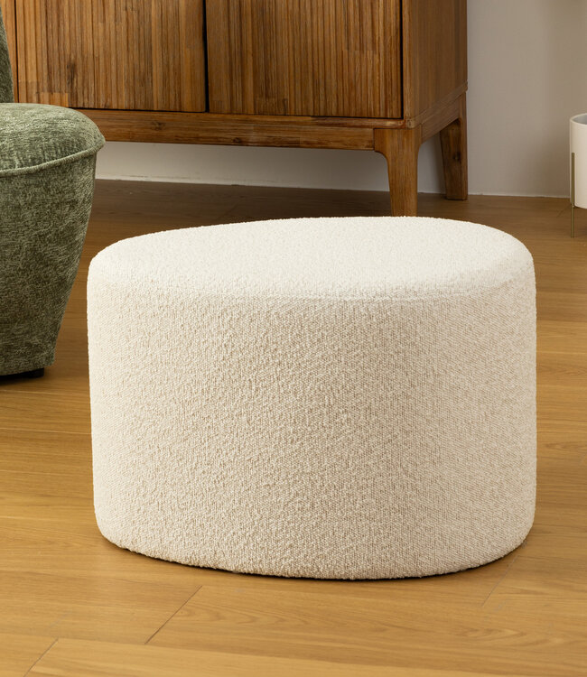 Knitted Pouf - H.38cm - Ivory