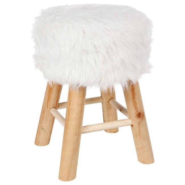 Side/Stool - H.42cm - White/Natural