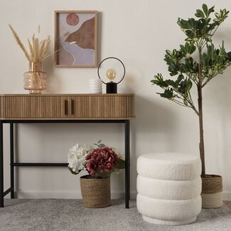 Atmosphera Stilvoller runder Pouf - H. 40 cm