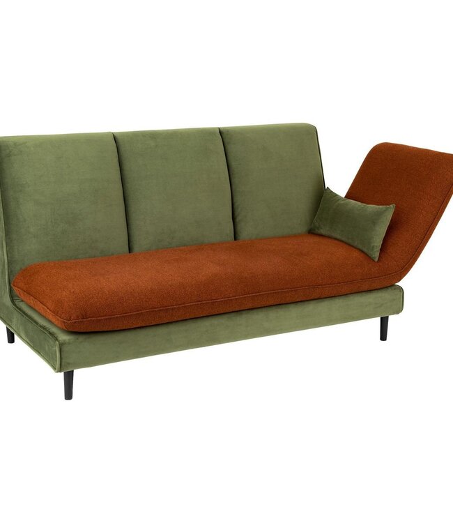 Sofa bed - 3-seater - Red/Green