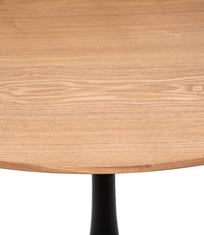 Ronde Eettafel - D.100cm - Zwart/Naturel