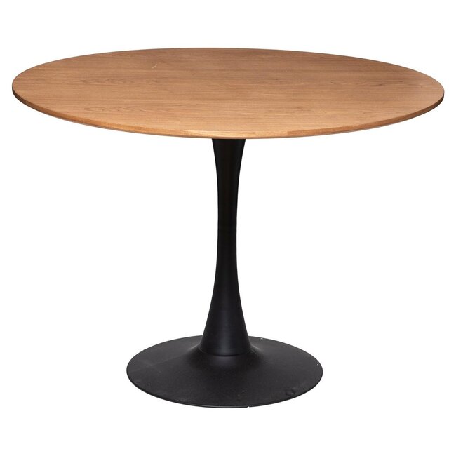 Round Dining Table - D.100cm - Black/Natural