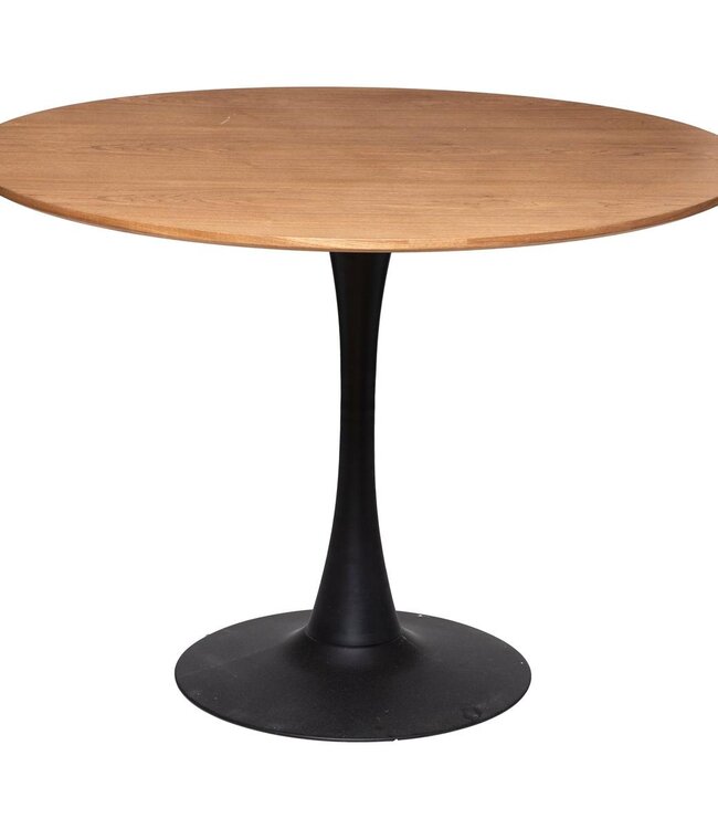 Ronde Eettafel - D.100cm - Zwart/Naturel