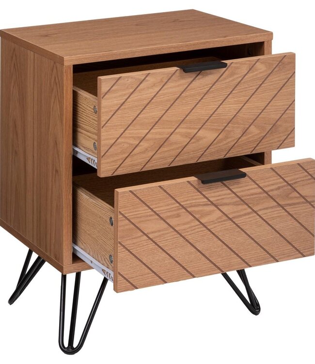 Nachtkastje met 2 Laden - Naomi - Naturel