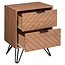 Bedside table with 2 drawers - Naomi - Natural