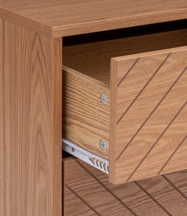 Bedside table with 2 drawers - Naomi - Natural