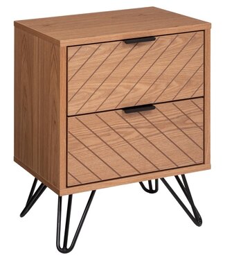 Atmosphera Bedside table with 2 drawers - Naomi - Natural