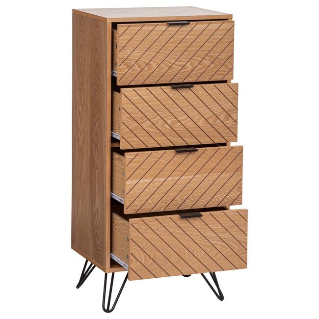 Chest of drawers with 4 drawers - Naomi - Natural