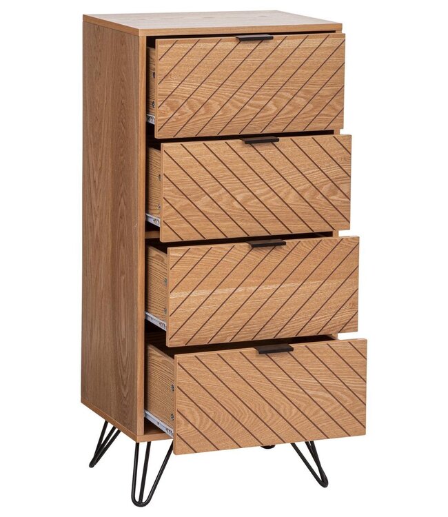 Chest of drawers with 4 drawers - Naomi - Natural