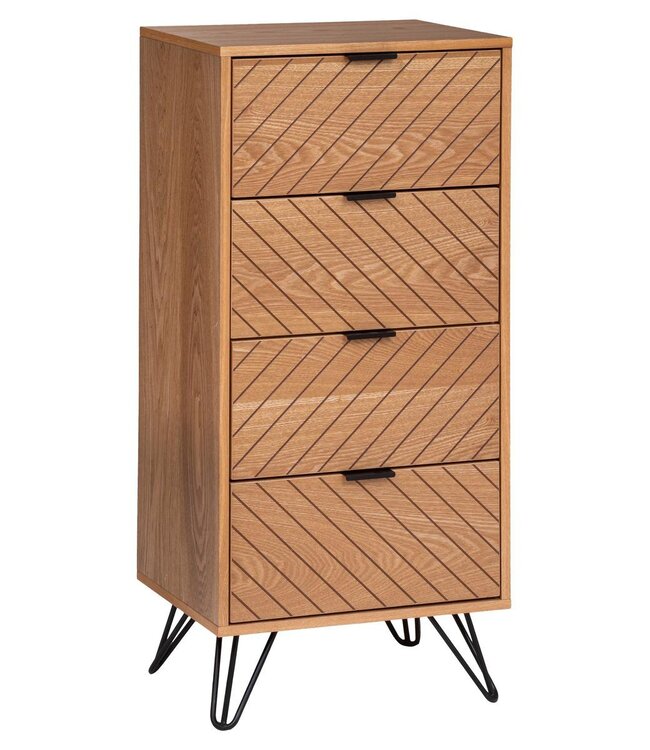 Chest of drawers with 4 drawers - Naomi - Natural