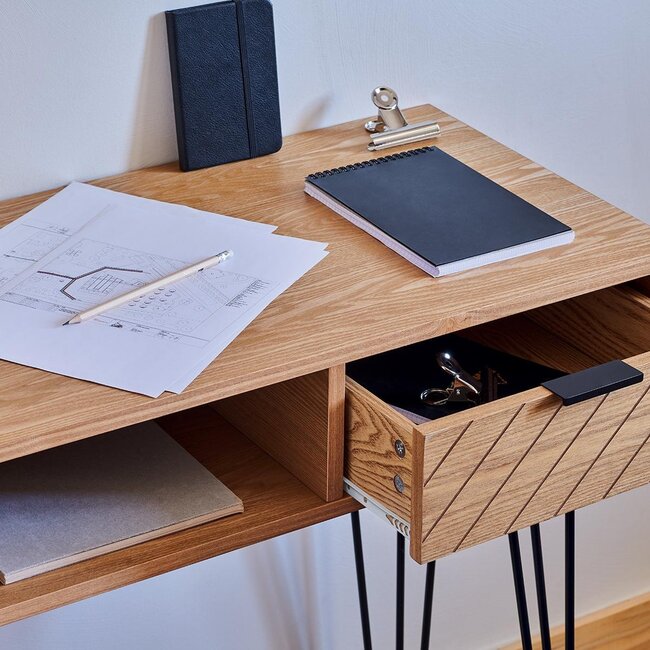 Wandtafel met 2 Laden - Naomi - Naturel
