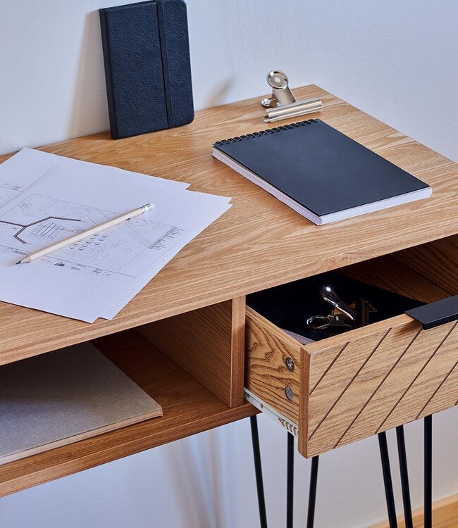 Wandtafel met 2 Laden - Naomi - Naturel