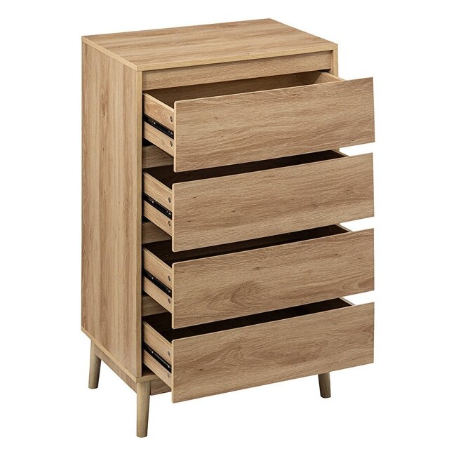 Chest of drawers with 4 drawers - Abana - Oak effect