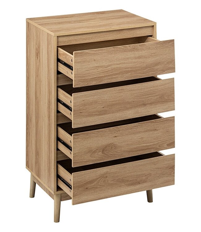 Chest of drawers with 4 drawers - Abana - Oak effect