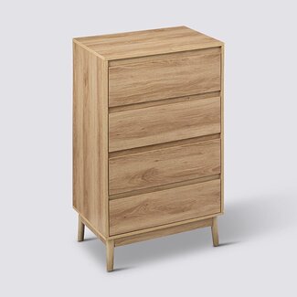  5Five Chest of drawers with 4 drawers - Abana - Oak effect