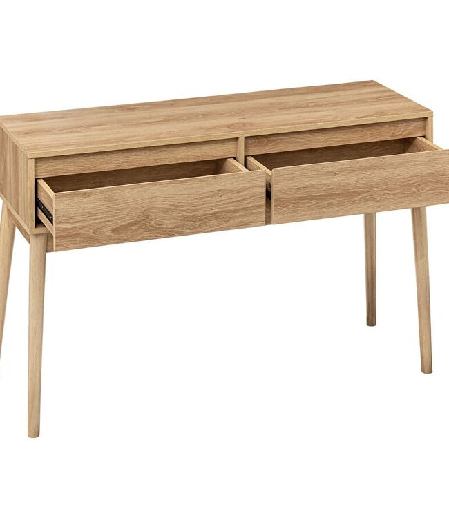 Wall table with 2 drawers - Abana - Natural