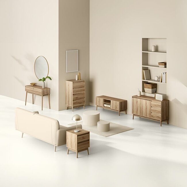 TV-Meubel met 2 Deuren - Abana - Naturel