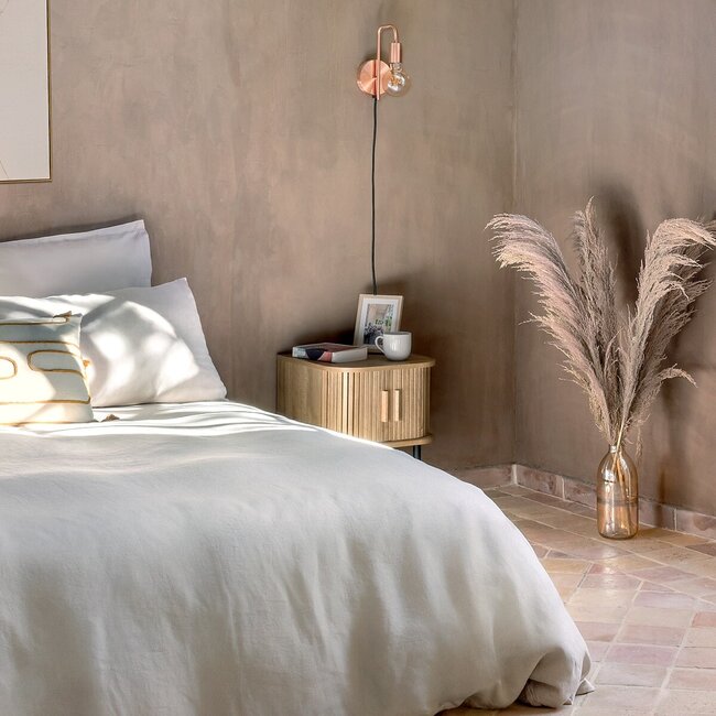 Bedside table with 2 Doors - 40x40x53cm - Oak effect