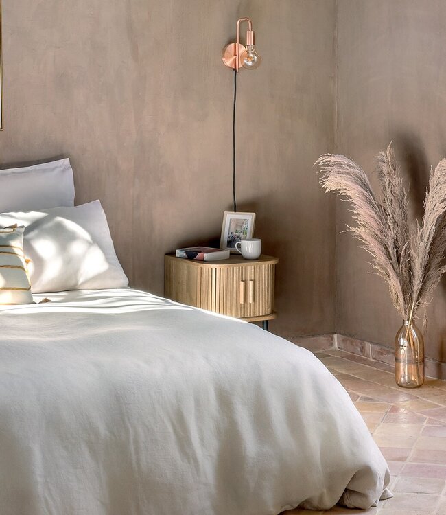 Nachtkastje met 2 Deuren - 40x40x53cm - Eikeneffect