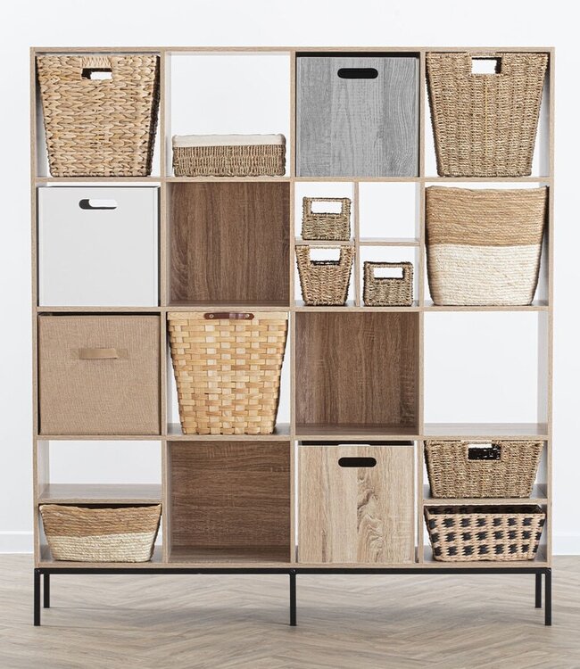 Storage basket - Set of 2 - Natural/Black