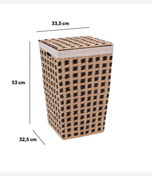 Opbergmand - Wasmand - 40L - Naturel/Zwart