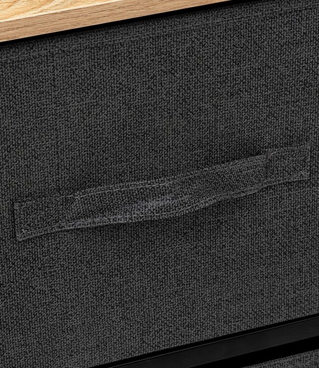 Low chest of drawers with 5 drawers - Black