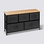  5Five Low chest of drawers with 5 drawers - Black