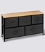 Low chest of drawers with 5 drawers - Black