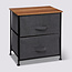 Bedside Table with 2 Drawers - Dark Gray