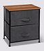Bedside Table with 2 Drawers - Dark Gray