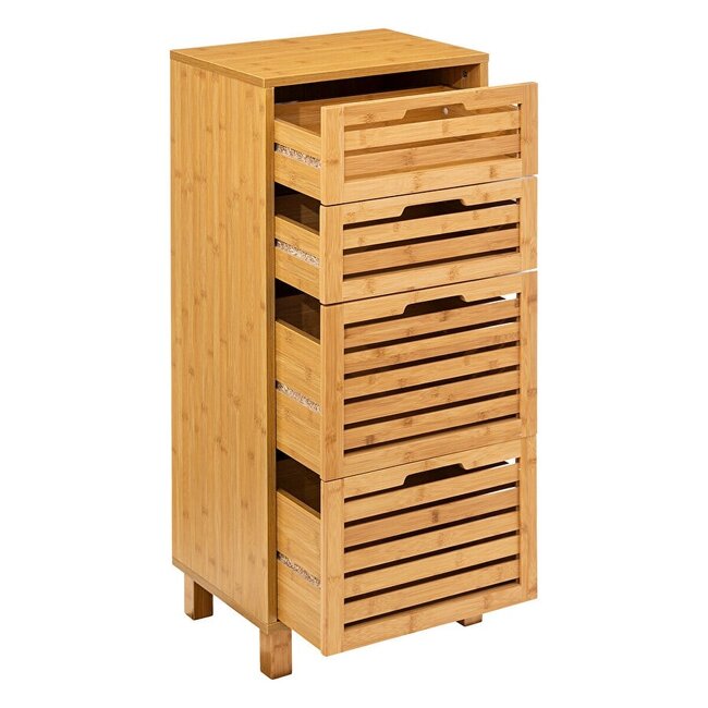 Standing Storage Cabinet with 4 Drawers - Natural