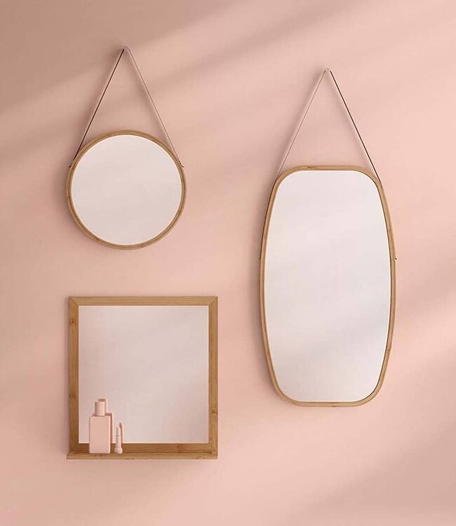 Mirror with Shelf - Natural - 48x14x51cm