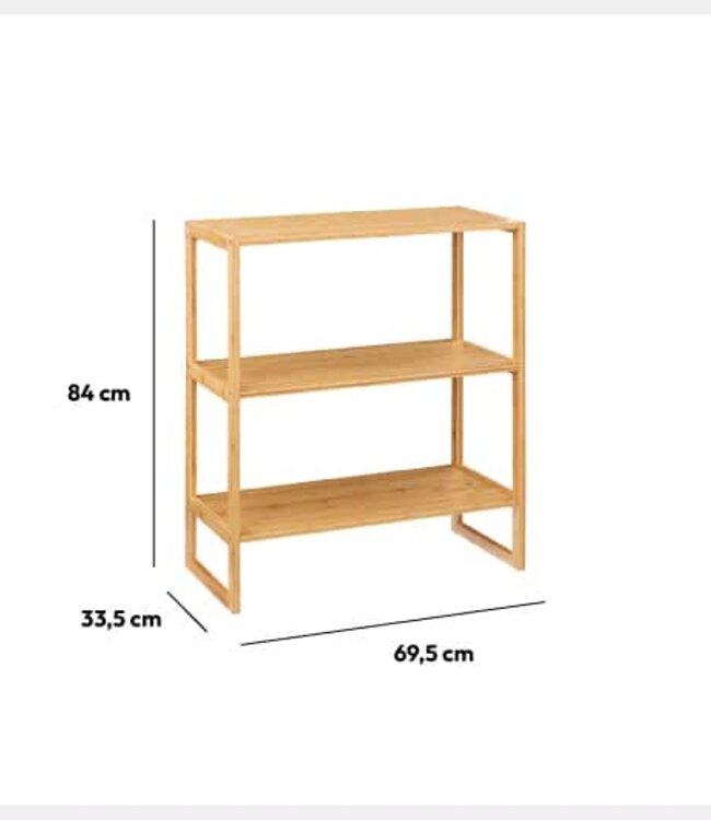 Opbergplank - 3 Niveaus - 69,5 x 33,5 x 84cm - Naturel