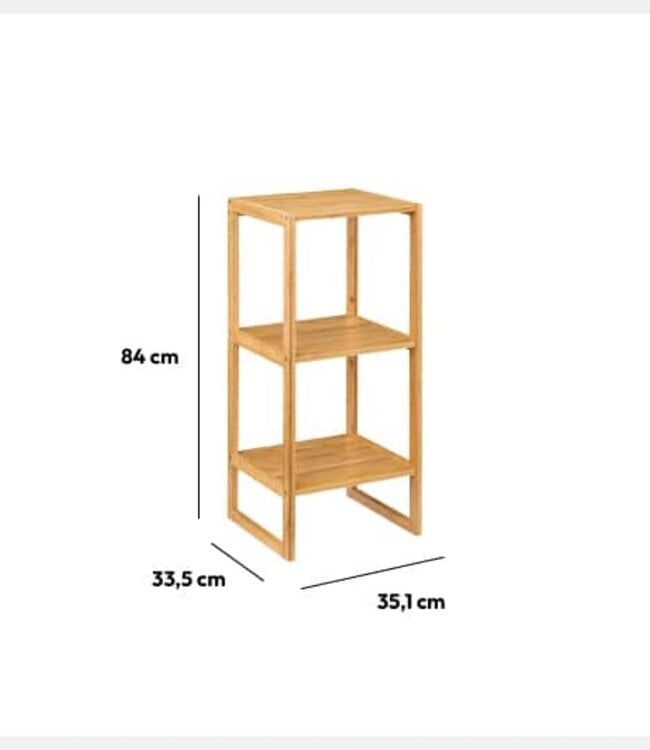Opbergplank - 3 Niveaus - 35,1 x 33,5 x 84cm - Naturel