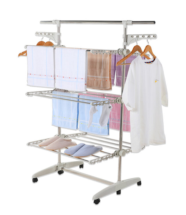 Laundry drying rack - Clothes rack - Foldable - Gray