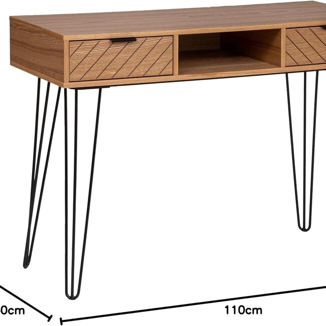 Wandtafel met 2 Laden - Naomi - Naturel