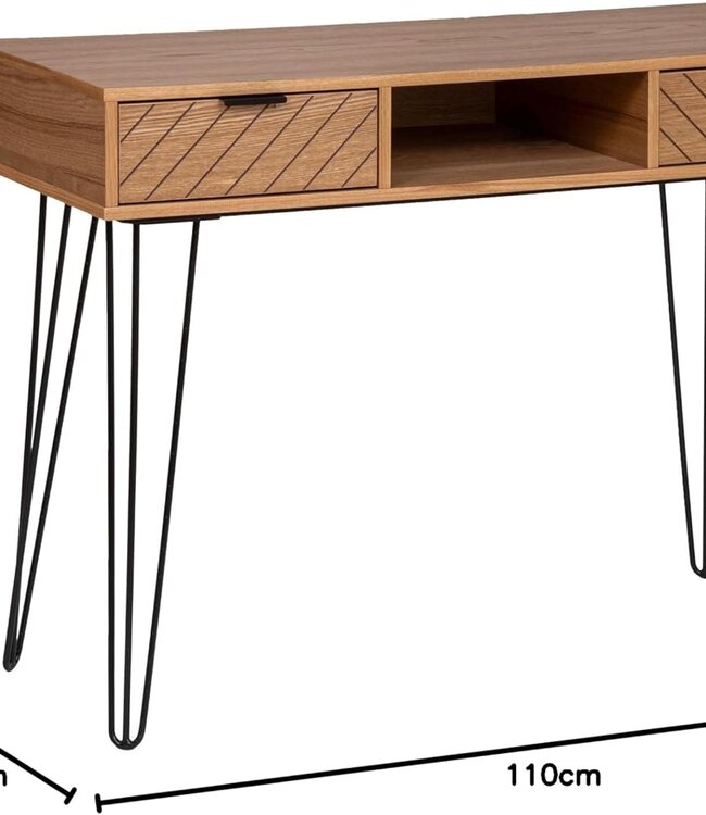 Wandtafel met 2 Laden - Naomi - Naturel