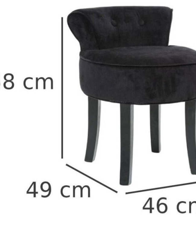 Midnight Shadows Stool - Velvet - Black