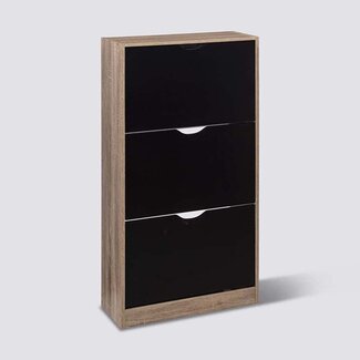  5Five Shoe Cabinet - 3 Compartments - Black