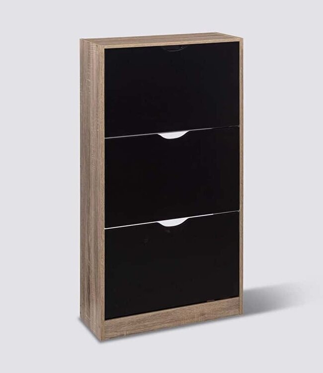 Shoe Cabinet - 3 Compartments - Black - 5Five
