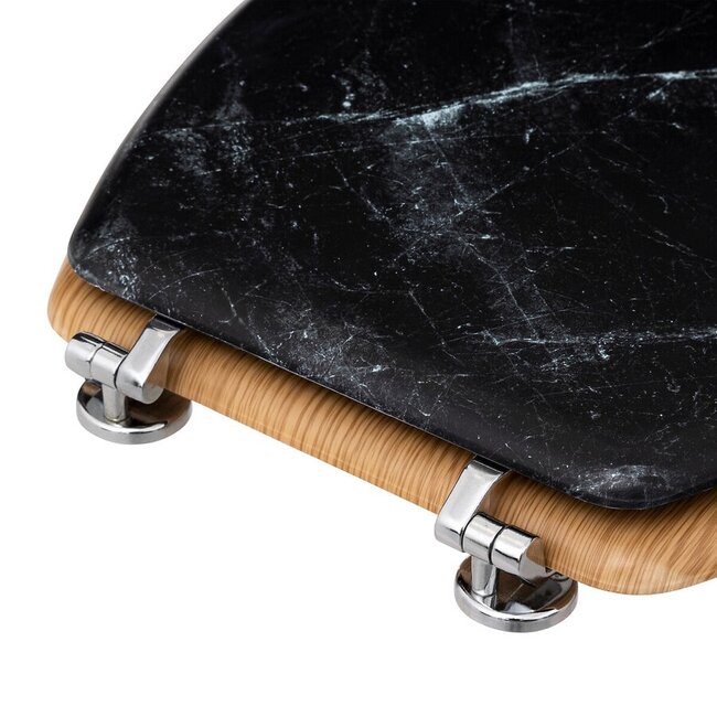 Zwarte Toiletbril - Marmer Look