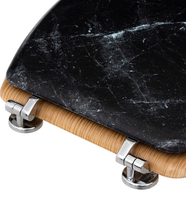 Zwarte Toiletbril - Marmer Look